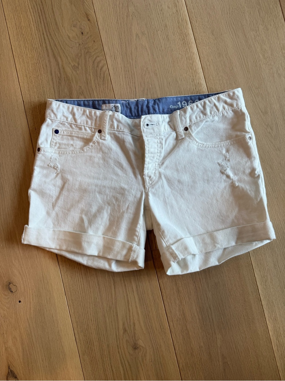 GAP White Shorts with Blue Waistband